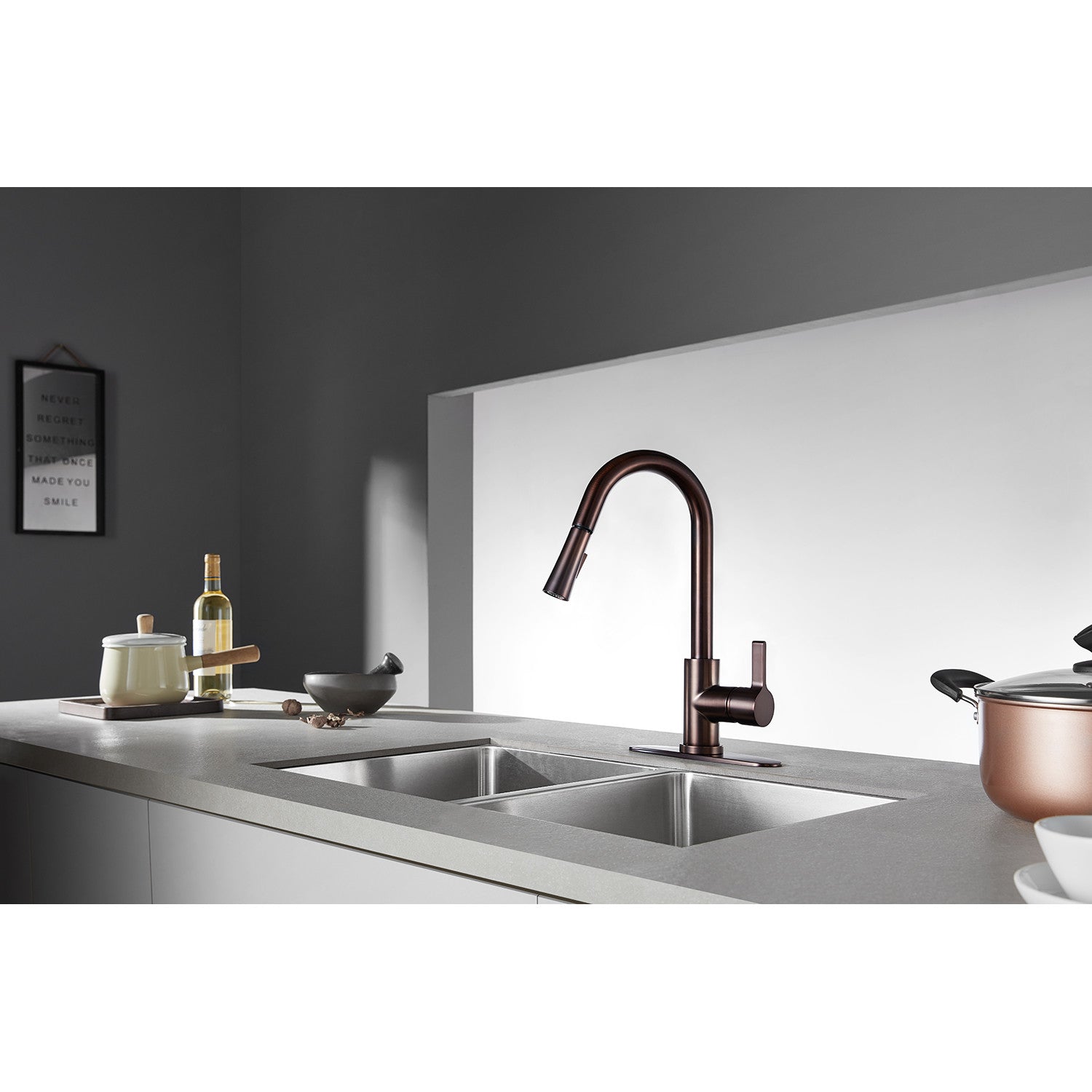Kingston Sona LS8685CTL - Continental Single-Handle Pull-Down Kitchen Faucet, Oil Rubbed Bronze — thumbnail 2